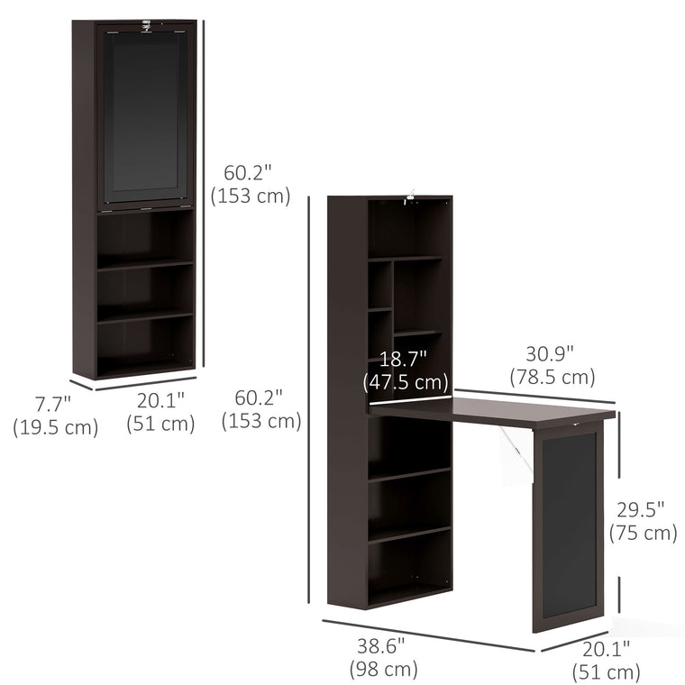 Fold-Out Wall Mount Desk with Blackboard