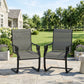 C Spring Motion Patio Chairs Set of 2 with Curved High Backrest, Armrest, All Weather Breathable Fabric, Metal Frame