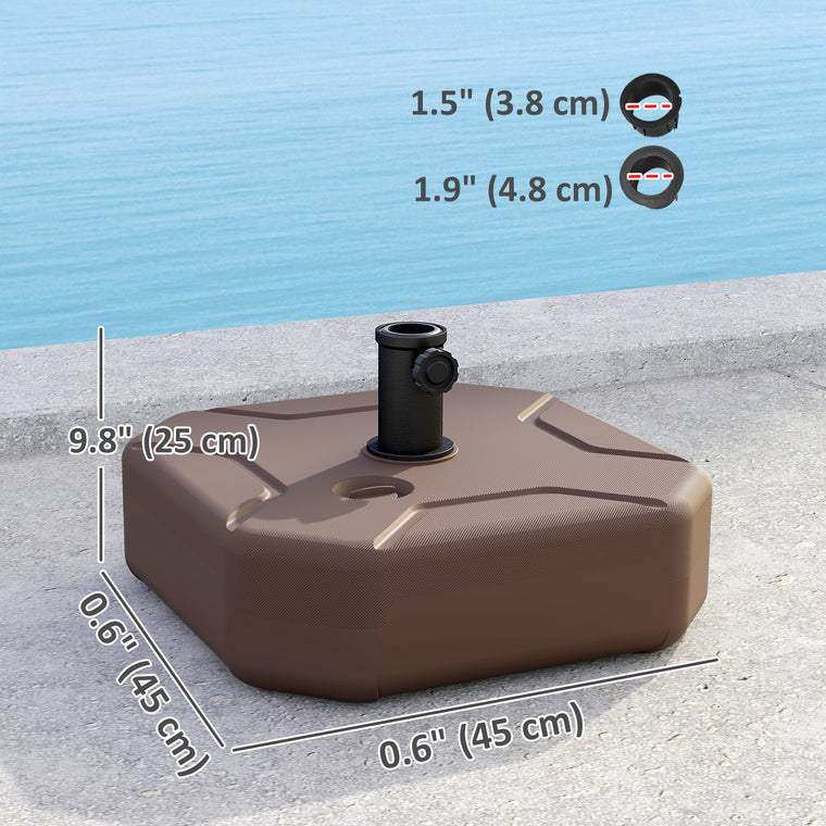17.7" x 17.7" x 9.8" Brown Square Umbrella Base