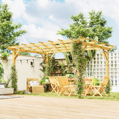 10' x 13' Nature Wood Pergola with Grape Trellis