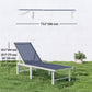 Outdoor Lounge Chair, 5-Position Reclining Outdoor Chaise Lounge Tanning Chair with Mesh Seat, Dark Blue