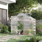 4' x 6.2' x 6.4' Walk-in Garden Greenhouse, Polycarbonate Panels Plants Flower Growth Shed, Cold Aluminum Frame Outdoor Portable Warm House