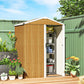 4.5 x 3ft Outdoor Storage Shed, Waterproof Metal Garden Shed with Lockable Door for Backyard, Patio, Lawn, Wood Grain