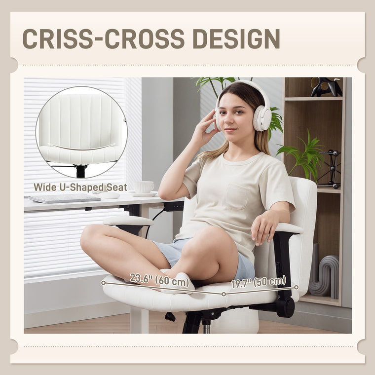 Criss Cross Office Chair with Armrests and Wheels