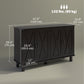 Kitchen Sideboard Cabinet with 4 Barn Doors and 2 Adjustable Shelves, Buffet Table for Living Room, Hallway, Black