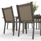7 Piece Outdoor Dining Set with Rectangular Table and 6 Stackable Chairs, for Backyard, Lawn, Deck, Balcony, Pool Side