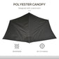 9.8ft Half Umbrella Semi Round Patio Parasol with Crank Handle, Top Vent for Garden, Balcony- NO BASE INCLUDED, Black