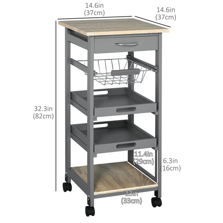 Rolling Kitchen Island Cart with Drawer