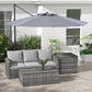 10 FT Cantilever Umbrella, Aluminum Hanging Offset Umbrella with 360°Rotation, Crank, Tilt, Cross Base, Grey
