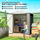 6.5' x 4' Outdoor Storage Shed, Metal Garden Shed with Lockable Double Doors, 4 Vents, Dark Grey