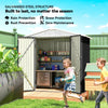 6.5' x 4' Metal Garden Shed with Lockable Doors - Dark Grey