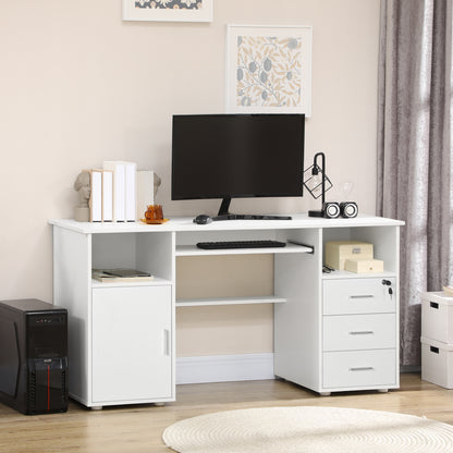 Computer Desk with Keyboard Tray and Drawers