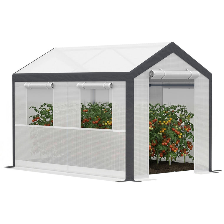 6.6' x 10' x 7' White Heavy Duty Walk-In Greenhouse