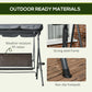 3-Seat Patio Swing Chair, Outdoor Canopy Swing Glider with Adjustable Shade, Grey