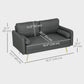 56" Loveseat Sofa for Bedroom Upholstered 2 Seater Couch with Back Cushions and Pillows, Dark Grey