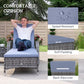 3 Pieces Wicker Patio Lounger Set with Table, PE Rattan Outdoor Lounge Chair Set with Cushions, Wheels, 5-Level Reclining Backrest, Headrest, Grey