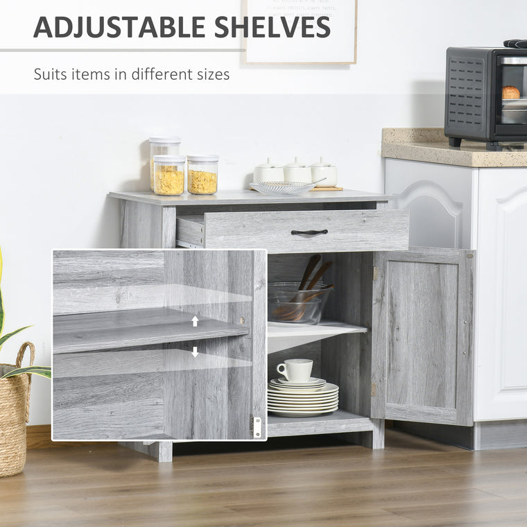 Farmhouse Sideboard Buffet with Barn Doors - Grey