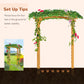 7.5FT Wood Garden Arch Trellis, Outdoor Walkway Round Pergola Style Arbor for Decorative Climbing Plants, Patio, Lawn, Backyard Party, Ceremony Decoration Accessories, Yellow