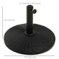 25 lbs Market Umbrella Base Holder 17.5" Round Parasol Stand with Rattan Design for Patio, Outdoor, Backyard, Black