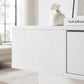 TV Stand with RGB LED Lights, Entertainment Center with Open Shelves for 75 Inch TV, White