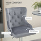 Modern Adjustable Bar Stools Set of 2, Swivel Velvet Barstools, Counter Height Bar Chairs with Button Tufted Back, Footrest, Nailhead Trim for Home Bar, Grey