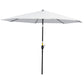 10' x 8' Round Market Umbrella, Patio Umbrella with Crank Handle and Tilt, Outdoor Parasol for Garden, White