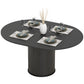 Extendable Kitchen Table for 6-8, 43.5"-59" Farmhouse Dining Table with Pedestal Base Black Wood Grain