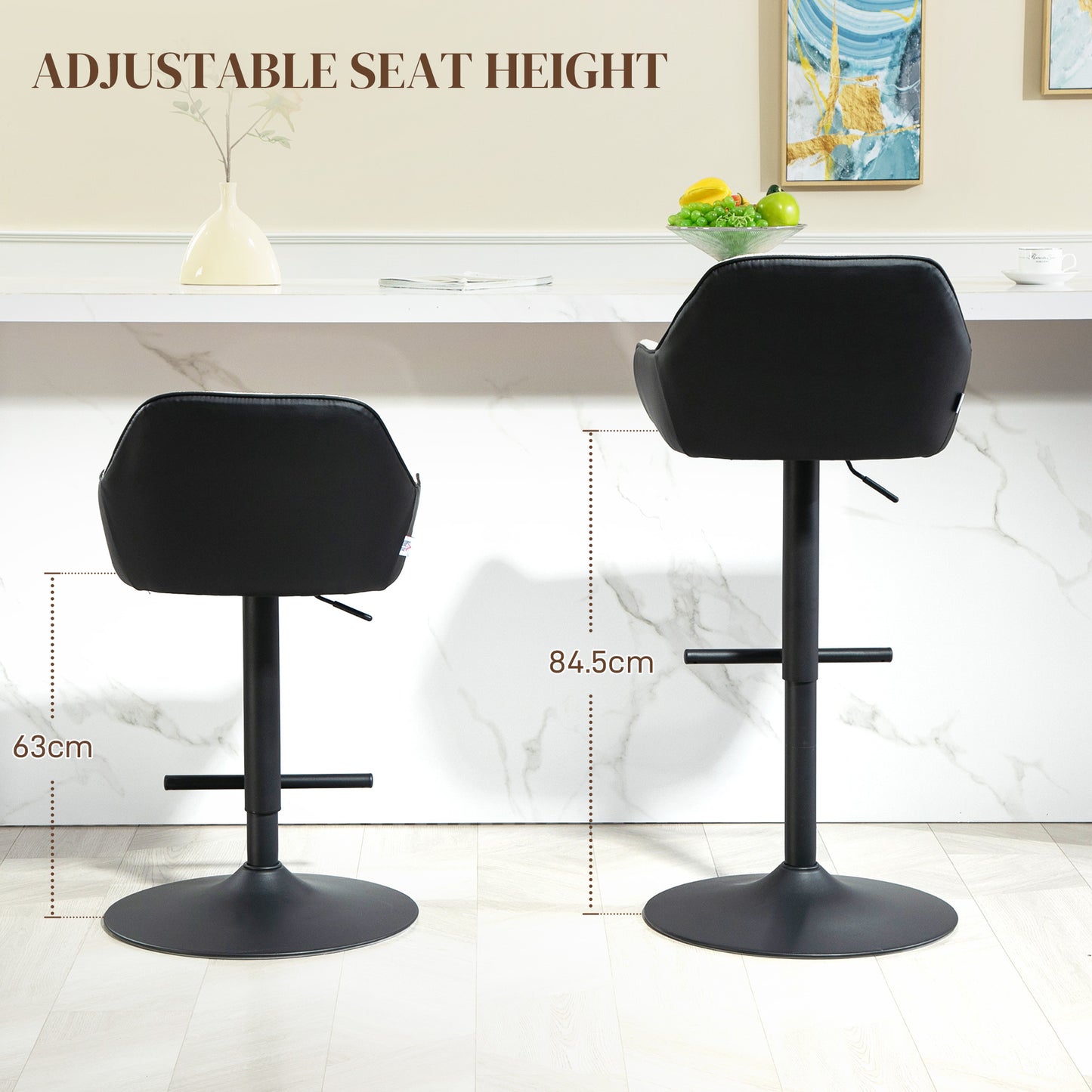 Swivel Counter Height Bar Stools Set of 2 with Back