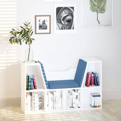 6-Cubby Bookcase with Reading Nook Cushion
