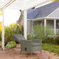 Wicker Outdoor Recliner Chair, Wicker Reclining Patio Chair with Adjustable Backrest and Cushion, Grey
