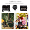 2 Burner Propane Gas Grill, Outdoor Portable Tabletop BBQ with Foldable Legs, 10000 Each Burner, Lid, for Camping, Picnic, Backyard, Black