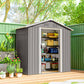 6.5x3.5ft Metal Garden Storage Shed for Outdoor Tool Storage with Double Sliding Doors and Vents, Light Grey