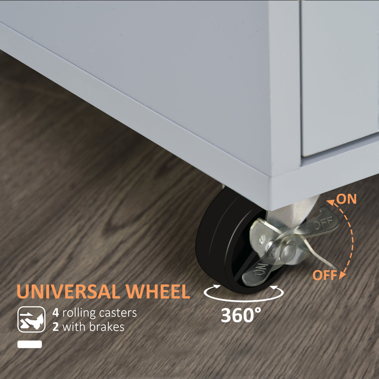 Rolling Kitchen Island Cart with Wood Top