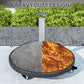 Round Patio Umbrella Base with Wheels, 44 lbs Resin Umbrella Stand Base, 1.3"/1.5"/1.9" Umbrella Poles Black