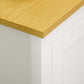 Sideboard, Buffet Cabinet with Doors and Adjustable Shelves for Living Room, Entryway, White and Natural