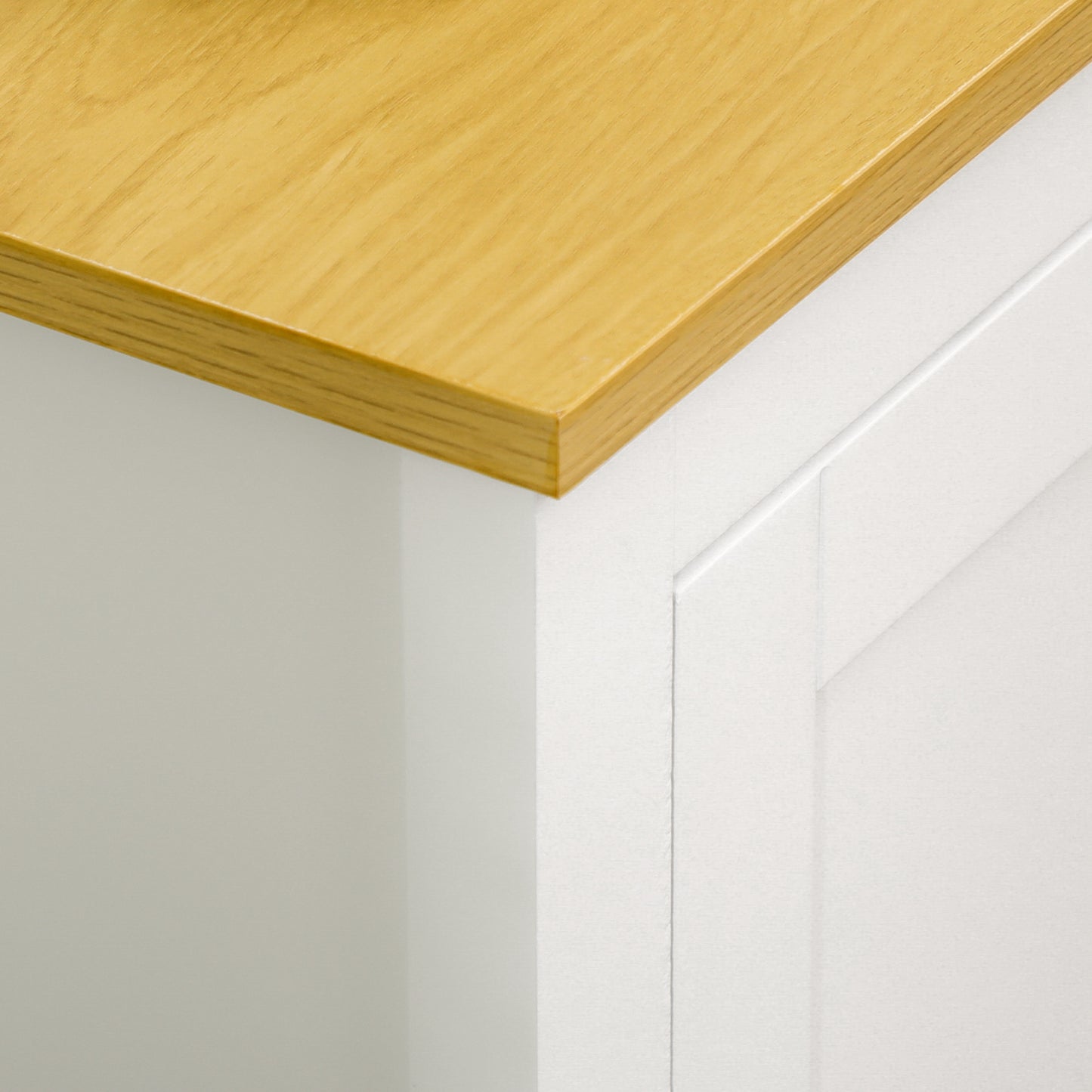 Sideboard, Buffet Cabinet with Doors and Adjustable Shelves for Living Room, Entryway, White and Natural