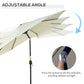 10' x 8' Round Market Umbrella, Patio Umbrella with Crank Handle and Tilt, Outdoor Parasol for Garden, Beige