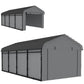 Metal Carport, Heavy Duty Garage Car Shelter with Galvanized Metal Roof and Removable Sidewalls, Light Grey
