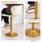 Counter Height Bar Stools Set of 2, Adjustable Height Bar Chairs with Swivel Seat, PU Leather Upholstery