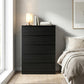 Dresser for Bedroom with 5 Drawers, Modern Chest of Drawers for Living Room, Closet, Hallway, Black