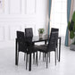 Set of 4 Modern Style Dining Chairs, Button Tufted High Back Side Chairs with Upholstered Seat, Steel Legs for Living Room, Kitchen, Study, Bedroom, Black