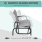 2 Seater Wicker Outdoor Glider Bench, Patio Swing Garden Bench, Garden Loveseat Rocking Chair, w/ Extra Wide Seat, Curved Backrest for Backyard, Poolside, Lawn, Mixed Grey