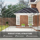 Carport, 10 x 20 ft Portable Garage with 2 Roll-Up Doors and Removable Sidewalls for Car, Truck, Boat, Dark Grey