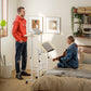 Stand Up Desk, Height & Angle Adjustable Computer Desk with Wheels for Standing or Sitting, Laptop Table, Natural