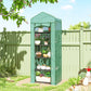 5 Tier Mini Greenhouse, Portable Outdoor Flower Stand with Shelf Clips, Indoor Greenhouse with Steel Frame, Transparent, 27.25" x 19.25" x 76", Green