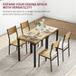 Dining Table Set for 2, 3 Piece Kitchen Table and Chairs with Metal Legs for Small Spaces, Rustic Brown