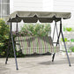 3-Seater Outdoor Porch Swing with Adjustable Canopy, Patio Swing Chair for Garden, Poolside, Backyard, Red