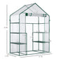56" x 29" x 77" Walk-in Greenhouse, Mini Greenhouse with 4 Shelves, Roll-Up Door and Weatherized Cover, Clear