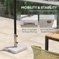 46 lbs Granite Square Patio Umbrella Base, Outdoor Umbrella Stand with Handles 2 Adjustable Knobs, Heavy Duty Patio Umbrella Stand for Garden Deck Poolside, Grey