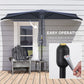 9.8ft Half Umbrella Semi Round Patio Parasol with Crank Handle, Top Vent for Garden, Balcony- NO BASE INCLUDED, Dark Blue